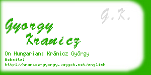 gyorgy kranicz business card