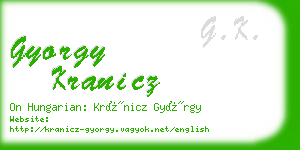 gyorgy kranicz business card